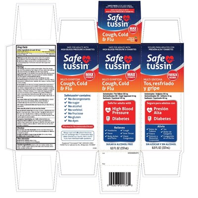 Safetussin High Blood Pressure Multi Symtoms Relief 8 Fl Oz (237 mL) (Nq Hbp 8oz)